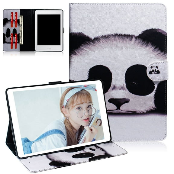 Allytech All-New Kindle 2019 Case 6" E-reader 10th Gen (Not for Kindle Paperwhite), Slim Fit PU Leather Shockproof Folio Lightweight TPU Back Cover for Amazon Kindle 10th Generation, Panda