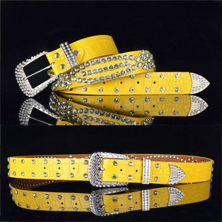 Cowgirl Studded Glitter Waistband Rhinestone Belt PU Leather  display picture 3