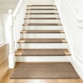 thumbnail image 3 of PURE ERA Bullnose Carpet Stair Treads Cover 9.5"x30"x1.2" 14pcs With 1pcs Matching Landing Mat 2'x3'For wooden stair steps(Camel Brown), 3 of 12