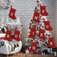 thumbnail image 4 of LanSuare Mini Christmas Stockings with Initials, 7Inch Letter Embroidered Xmas Stockings, Knitted Red-White Xmas Stocking for Christmas Party, Family Fireplace Decorations(L), 4 of 9