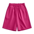 thumbnail image 7 of ClodeEU Women's High Waisted Pleated Shorts,Casual Button Fly Loose Fit Wide Leg Shorts with Pockets Hot Pink,Women's Plus L, 7 of 7