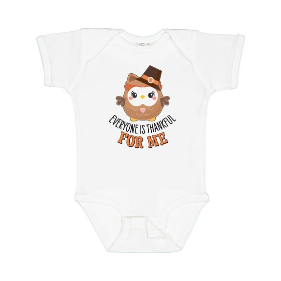 Inktastic Everyone is Thankful for Me with Cute Thanksgiving Owl Boys or Girls Baby Bodysuit