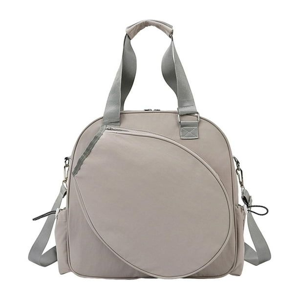 Mochila de hombro para raqueta de bádminton, portátil, elegante, para exteriores, para mujer Gris