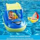 thumbnail image 3 of Flotador inflable para piscina para bebé con dosel, barco de natación en forma de coche con sombrilla, asiento de seguridad para niños pequeños, anillo de natación para bebé, flota, 3 of 5