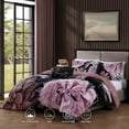 thumbnail image 3 of Bebejan Midnight Meadow 5 Piece Comforter Set, Queen, Black, 100% Cotton Sateen, Reversible, All Season, Cozy Comfort, 3 of 9