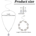 thumbnail image 2 of Rhinestone Jewelry Set 1 Pc Crystal Teardrop Pendant Necklace 1 Pc Silver Teardrop Shape Bracelet and 1 Pair Dangle Stud Earrings for Women Gift, 2 of 7