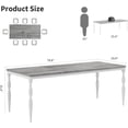 thumbnail image 2 of Table Only-Dining Room Table, 78.8'' Mid Century Kitchen Table Furniture with Metal Frame Heavy Duty Legs, Waterproof Industrial Rectangle Dining Table, Dinette and Dinner Desk For Party, Big Family, 2 of 8