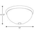 thumbnail image 2 of Progress Lighting, Dome Collection, 2-Light Flush Mount, Brushed Nickel, Etched Glass, Material: Steel, 2 of 2