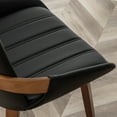 thumbnail image 2 of FOWEOAIU Modern Dining Chairs,Leather Upholstered Walnut Wood Kitchen Dining , Black (Set of 2) ﻿, 2 of 14