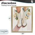 thumbnail image 4 of Stupell Industries Modern Blooming Cowgirl Boots Gold Floating Frame Canvas Art, 25 x 31, by The Prints Vibe, 4 of 8