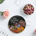 thumbnail image 4 of RYLABLUE Happy Thanksgiving Day Retro Turkey and Crop Set of 6 Round Coaster for Drinks, Absorbent Ceramic Stone Coasters Cup Mat with Cork Base for Home Kitchen Room Coffee Table Bar Decor, 4 of 5
