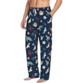 thumbnail image 2 of Uemuo Sea Creatures Pattern Men's Wide Leg Palazzo Lounge Pants with Pockets Light Weight Loose Comfy Casual Pajama Pants-XX-Large, 2 of 9