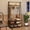 5 Hooks-31.5 In-Brown, variant on Multifunctional Hall Tree Entryway Bench with Coat Hooks and Shoe Storage, Wood-Style Accent and Metal Frame for Entryway, Bedroom, or Living Room