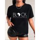 thumbnail image 1 of Stretchy Texture] Excellence" Graphic Black Tee for Women - Casual & Stylish Round Neck Short Sleeve T-Shirt with White Letter Print, 100% Polyester, Machine Washable - Perfect for Spring/Summer/Fall, 1 of 7