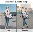 thumbnail image 2 of Tropical Flower Leaves Travel Duffel Boho Botanical Print Weekender Bag, Lightweight, , Multiple Pockets, 2 of 5