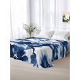 thumbnail image 6 of King Flat Sheet Only Abstract Watercolor Flower Art Soft Microfiber Cooling Bedding Sheets Natural Blue White Floral Flat Bed Sheet, 6 of 9