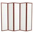 thumbnail image 7 of Red Lantern 6 ft. Tall Window Pane Shoji Screen - Rosewood - 5 Panels, 7 of 7