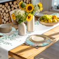 thumbnail image 4 of Ocean Starfish Seaweed Round 13 Inch Placemats Set of 8, Summer Coastal Beach Shell Coral Teal HeatResistant Non Slip Place Mats for Dining Table, Wipeable Braided Kitchen Table Mats for Housewarming, 4 of 9