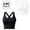 Black White, variant on Women's Yoga Sports Longline Bra Front Zip-Up Wide Straps Workout Bra Supportive Cross Back Running Underwear S-3XL