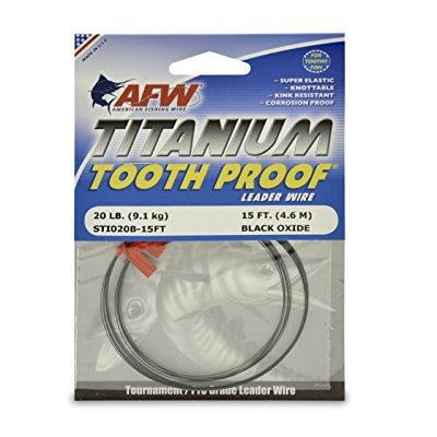 AFW TOOTH PROOF STAINLESS STEEL LEADER-Single Strand Wire-86LB Test 30FT BRIGHT 