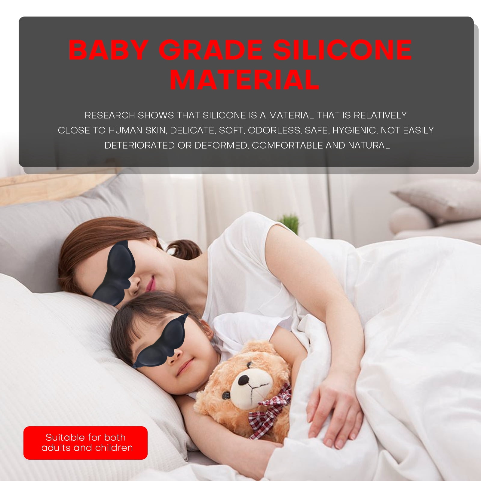 Moisture Chamber Glasses for Dry Eyes – Soft Silicone Sleep Goggles, Reusable & Lightweight Sleep Mask, Custom Fit for Comfort (Black)