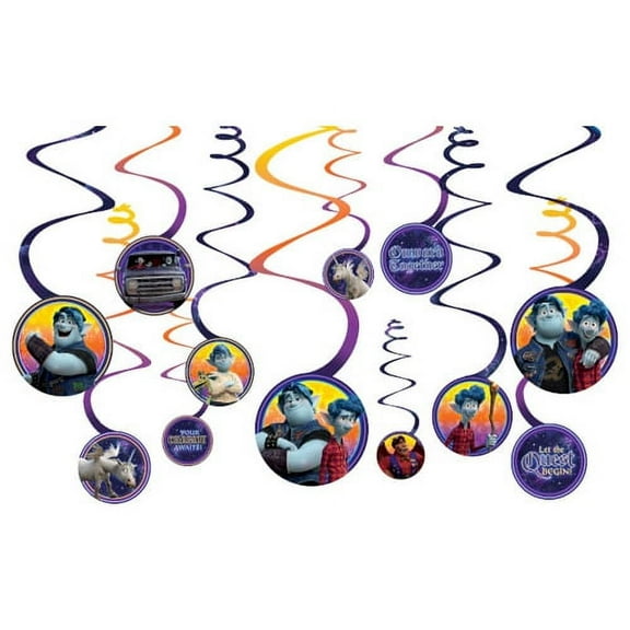 Onward the Movie Hanging Swirl Decorations (12pc)