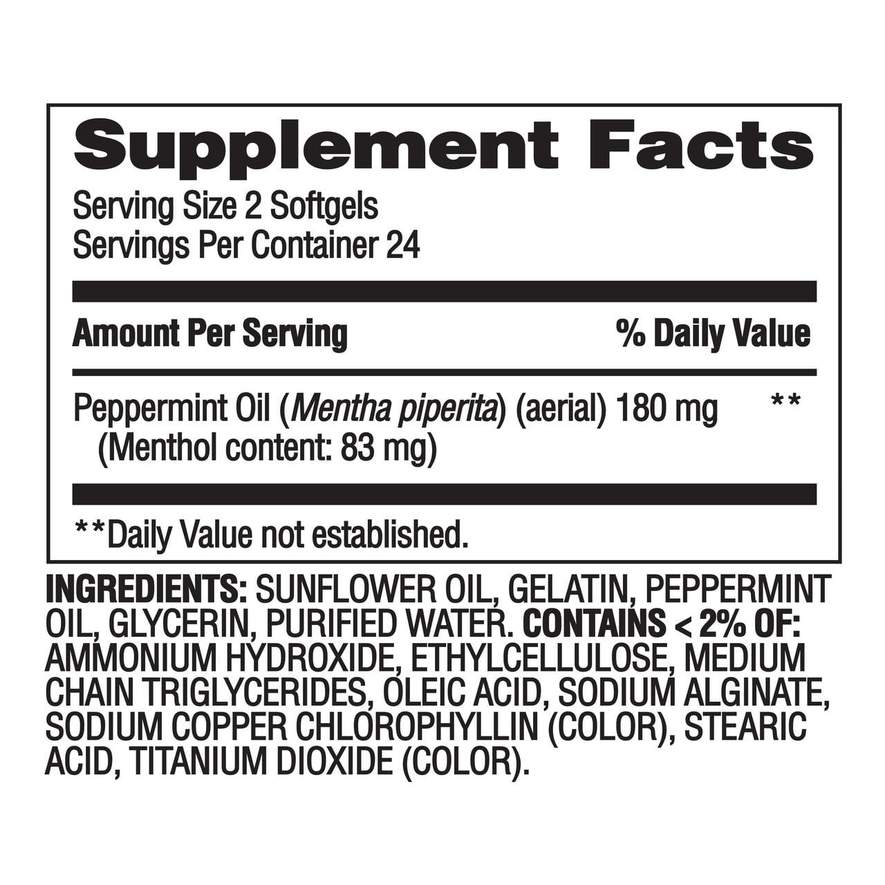 Equate Intestinal Comfort Purified Peppermint Oil Dietary Supplement Softgels, 180 mg, 48 Count, Compare vs IBgard® Capsules