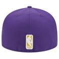 thumbnail image 4 of Men's New Era Purple Los Angeles Lakers Court Sport Leather Applique 59FIFTY Fitted Hat, 4 of 6