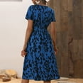 thumbnail image 4 of Pisexur Robe à Manches Courtes à Col en V Femme Été Imprimée Col en V Robe à Manches Courtes Robe Femme, 4 of 9