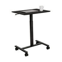 Seville Classics airLIFT® Height Adjustable Mobile Rolling Laptop Cart Desk, Black