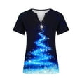 thumbnail image 4 of Women Short Sleeve Thin section Christmas gift Durable Loose Fitting Leisure Chiffon Fashion Sexy Lining Navy Trendy Short Sleeve Size 2XL, 4 of 6