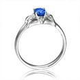 thumbnail image 3 of 1.50 Carat Unique 8x6mm Oval Shape Blue Sapphire And Engagement Ring in 10k White Gold, 3 of 5