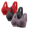 thumbnail image 1 of Hemlock Front Button Plus Size Bras, Front Button Plus Size Vest Bra, Wireless Thin Design, Polyester Fiber Material, Full Coverage, Purple Vest Style Bras, Purple 4XL, Size S-5XL, 1 of 6
