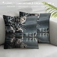 thumbnail image 3 of Orinice Cute Cat Graphic Decorative Throw Pillow Cover for Home Couch Living Room Bed Sofa - Short Plush Pillowcase 1PC 20x20in, 3 of 5