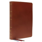 KJV, Preaching Bible, Premium Calfskin Leather, Brown, Comfort Print -- Thomas Nelson