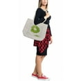 thumbnail image 2 of Kiwi Shopping Bag, Illustration of Exotic Fruit Halved Round Slice, Eco-Friendly Reusable Bag for Groceries Beach and More, 15.5" X 14.5", Cream, by Ambesonne, 2 of 2