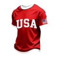 thumbnail image 2 of Trgacdwlo Mens USA Shirt 4th of July 250th Anniversary T-Shirt USA Flag Short Sleeve Patriots Tshirts Men Red XXL, 2 of 3