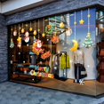 thumbnail image 2 of Adornos navideños para ventanas, pegatinas electrostáticas de nieve con purpurina, adornos navideños de vidrio, decoraciones para fiestas navideñas, 2 of 4