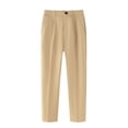 thumbnail image 5 of HILEELANG 2PC Teen Boys Girls School Uniform Pants Khaki Navy Blue Kids Wrinkle-Free Dress Slacks Elastic Back Waist Classic Fit Pull-On Trousers for Students 15-16Years, 5 of 10
