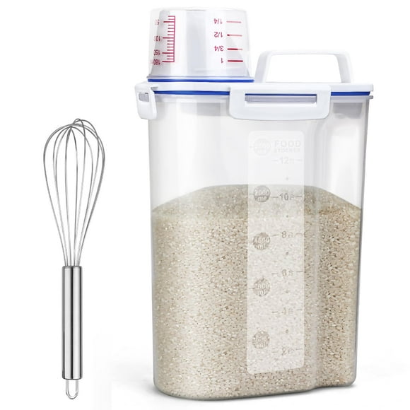 Recipiente de almacenamiento de alimentos Uppetly Rice hermético de 3 litros con batidor