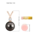 thumbnail image 3 of ANGARA Tahitian Cultured Pearl V-Bale Pendant in 14K Rose Gold for Women | June Birthstone, Birthday, Anniversary, Jewelry Gift for Women | Pearl Necklace, 3 of 8