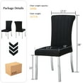 thumbnail image 4 of Leovanni Set of 2 Velvet Dining Chairs, Channel Tufted High Back, Silver Metal Legs, Black Fabric, 4 of 6