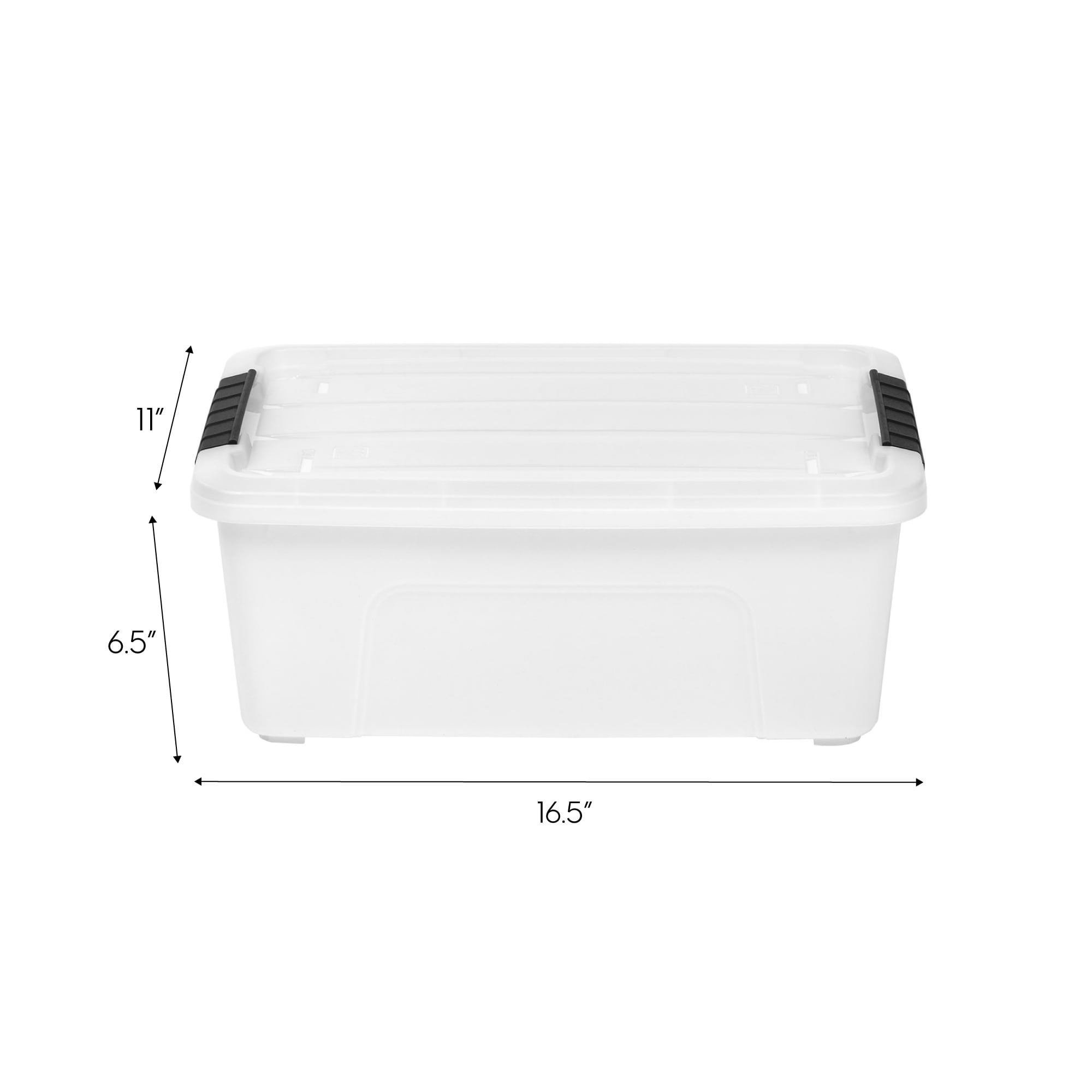 6-Pack 11/" White Plastic Storage Baskets Multipurpose Crate Bins w// Handles