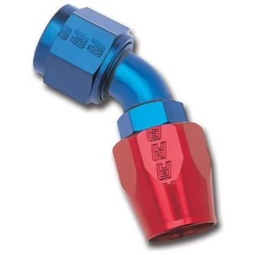 Russell Performance -6 AN Red/Blue 45 Degree Full Flow Hose End