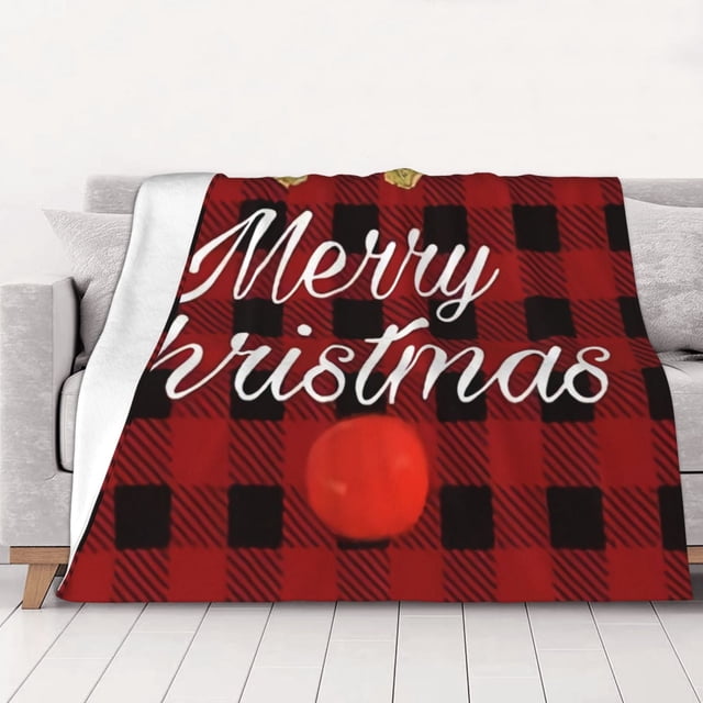 Manta de forro polar a cuadros navideños, súper suave y acogedora, ideal para hombres, mujeres, ancianos y niños. Características: súper suave, 40 x 30 pulgadas.