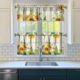 thumbnail image 3 of Kitchen Curtains 24 Inch Short - 3 Panel Set, Boho Sunflower Butterfly Floral Print, Rod Pocket Window Curtain for Rustic Farmhouse, Country Vintage Summer Decor, Easy Wash, 3 of 6