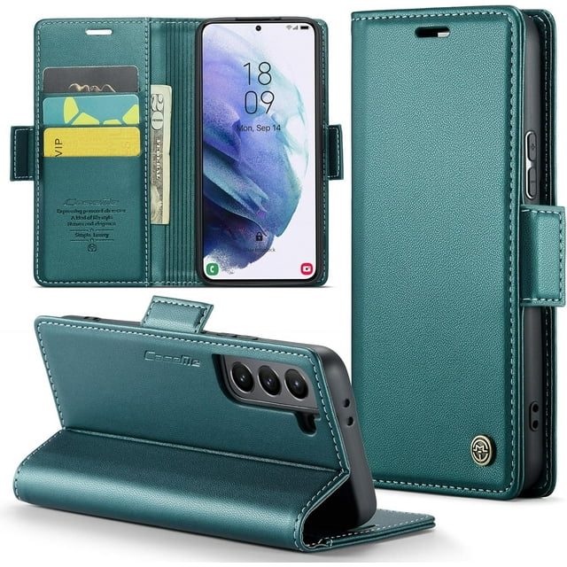 Funda tipo cartera para Samsung Galaxy S21 Plus 5G con bloqueo RFID, tarjetero, soporte magnético, funda protectora de piel con tapa para Samsung Galaxy S21 Plus 5G de 6,7 pulgadas