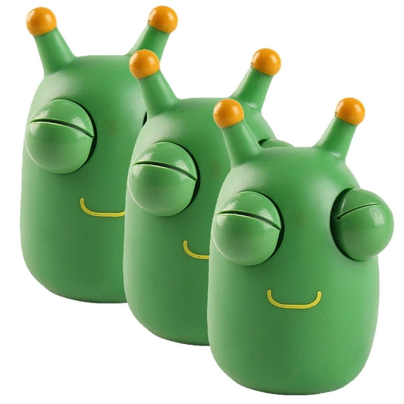 Juguetes para Deduccir el Estrés PopWorm 3Pzas Gusano Goma Blanda TPR Verde. VentDepot MXWSR-003