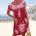 thumbnail image 1 of WILLBEST Vestidos Casuales para Mujer Vestido Estilo Túnica Estilo Bohemio con Cuello Redondo y Dobladillo Oscilante Étnico para Verano y Playa XXXGrande, 1 of 3