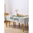 thumbnail image 3 of Hello Spring Rectangle Tablecloth, Easter Flowers Green Truck Vintage Floral Grey Waterproof & StainResistant Tablecloth, Washable Oil-proof Table Cover for Dining/Party/Wedding/Buffet 54x108 In, 3 of 9